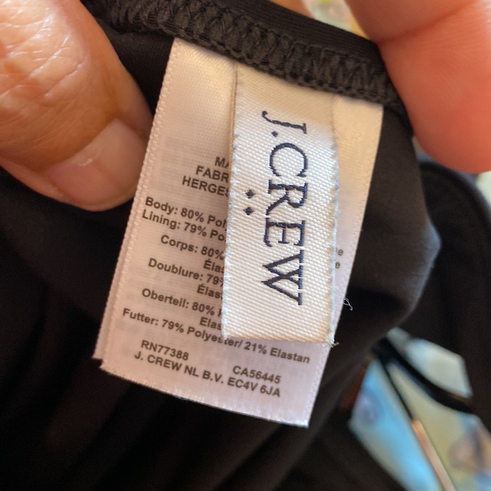 J. Crew factory black one piece swimsuit plunge L Large - Picture 6 of 7